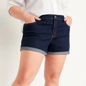 NWT Old Navy Dark Wash Mid-Rise Shorts Size 14